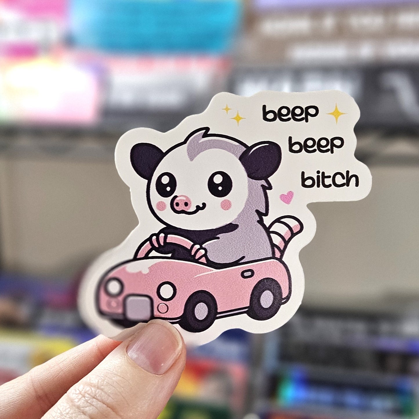 Beep Beep Possum 3" Funny Sticker