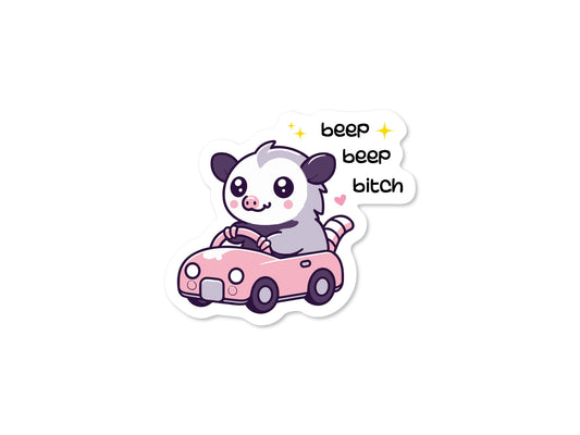 Beep Beep Possum 3" Funny Sticker