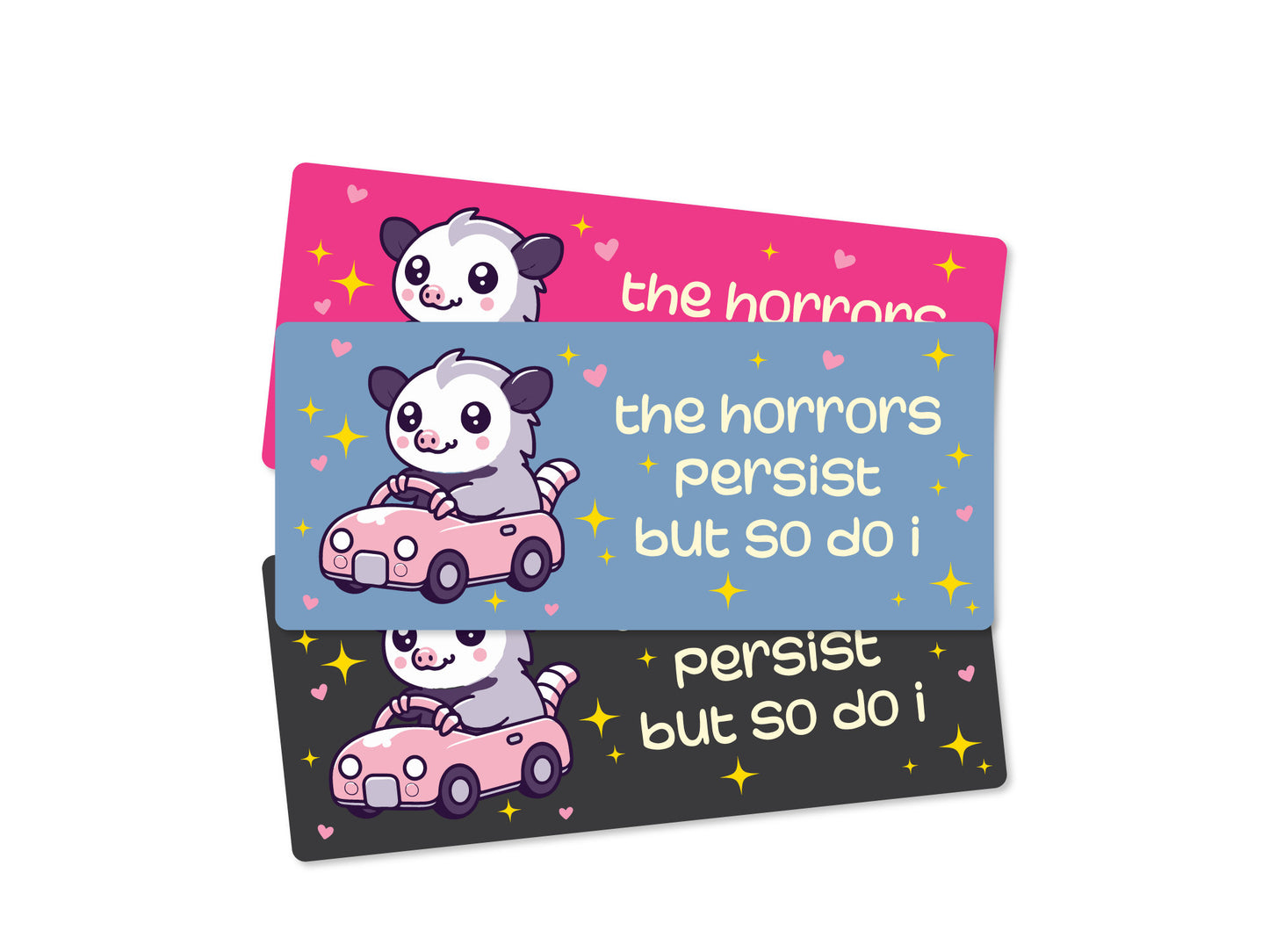 The Horrors Persist Opossum Funny 7" Bumper Sticker or Magnet