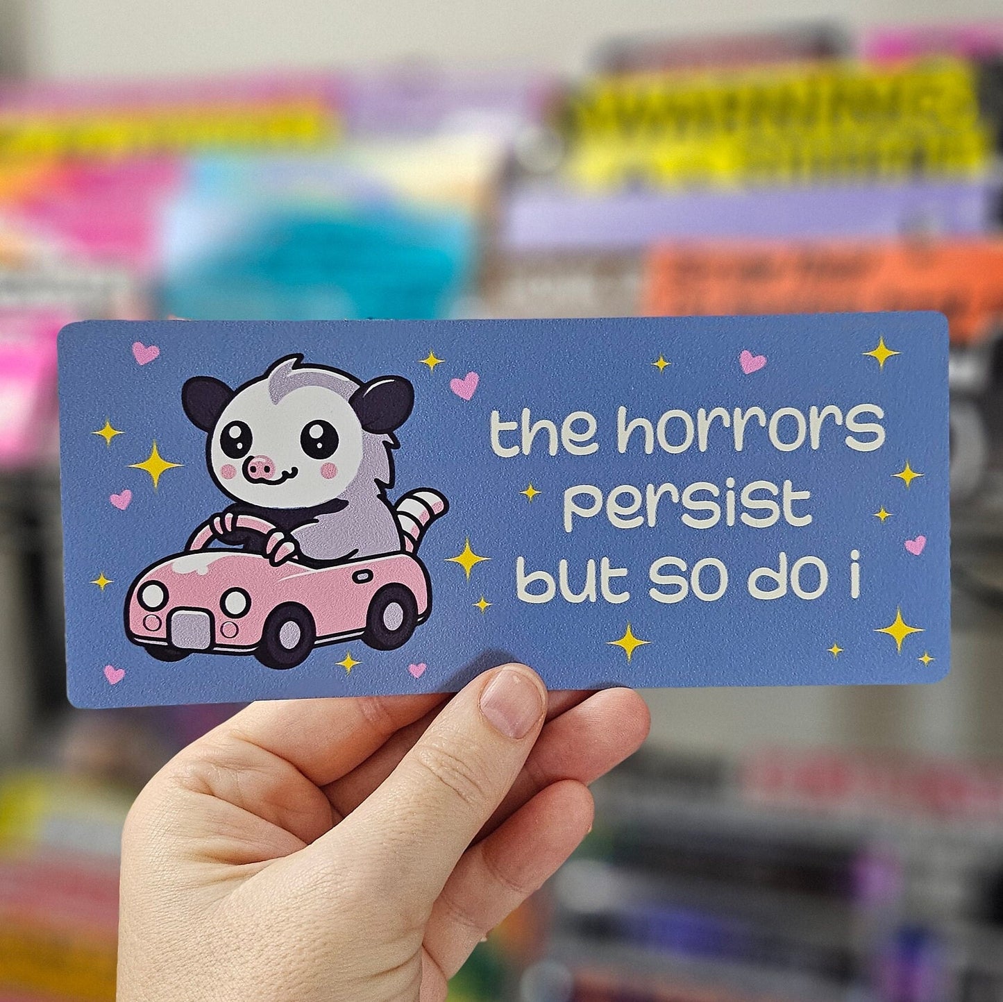 The Horrors Persist Opossum Funny 7" Bumper Sticker or Magnet