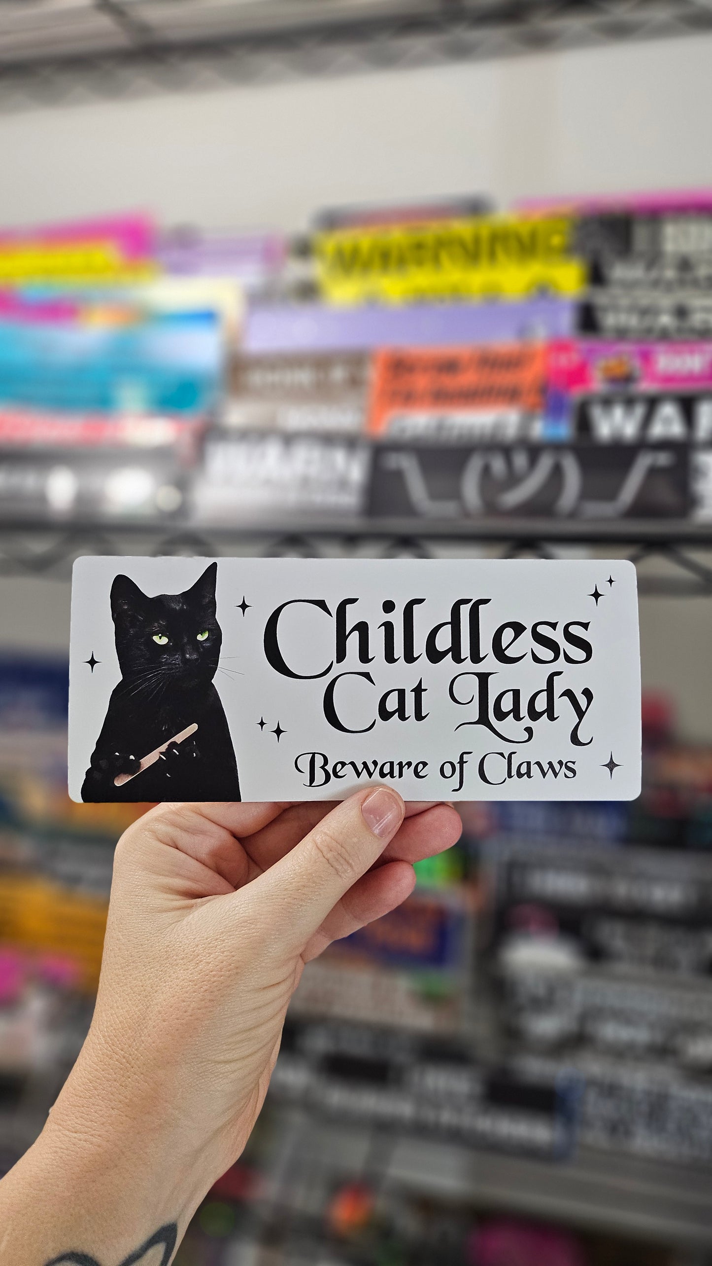 Childless Cat Lady 9" Funny Bumper Sticker