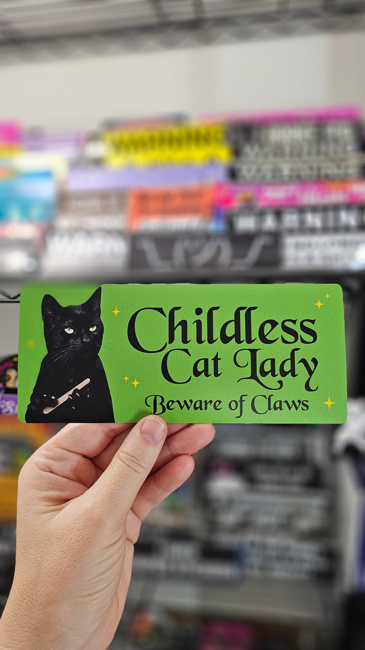 Childless Cat Lady 9" Funny Bumper Sticker