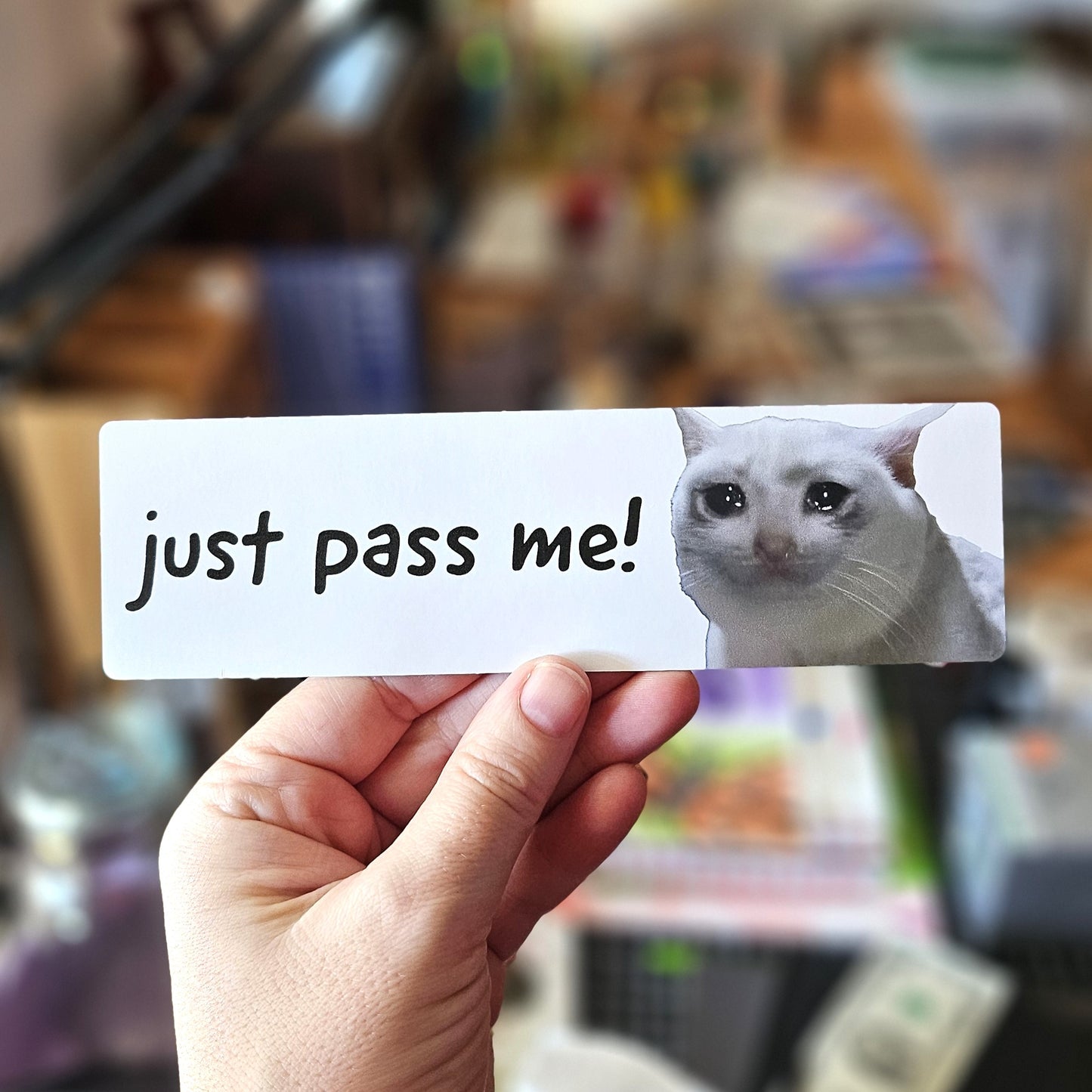 Just Pass Me 7" Funny Bumper Sticker