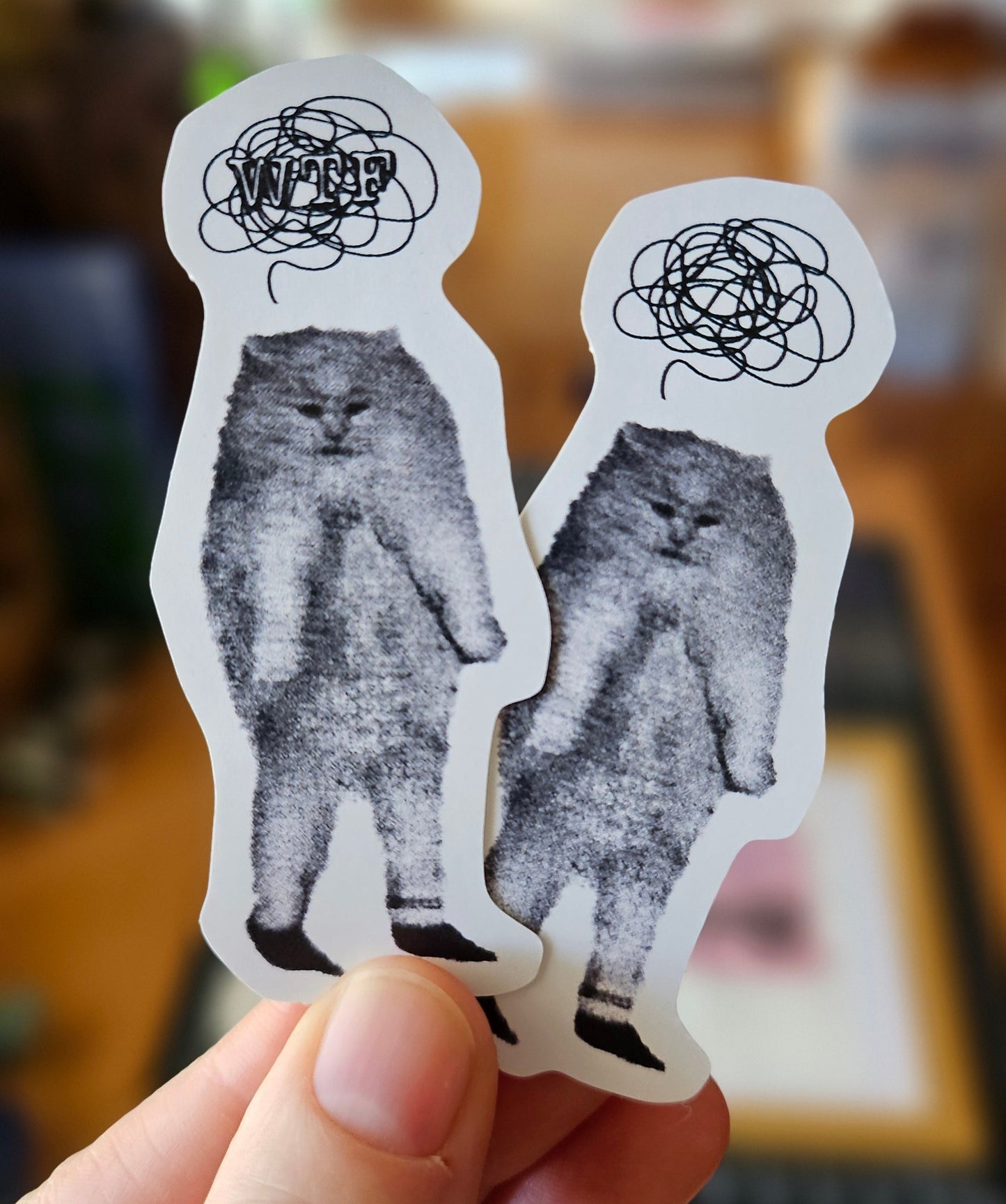 ADHD WTF Cat 3" Funny Sticker