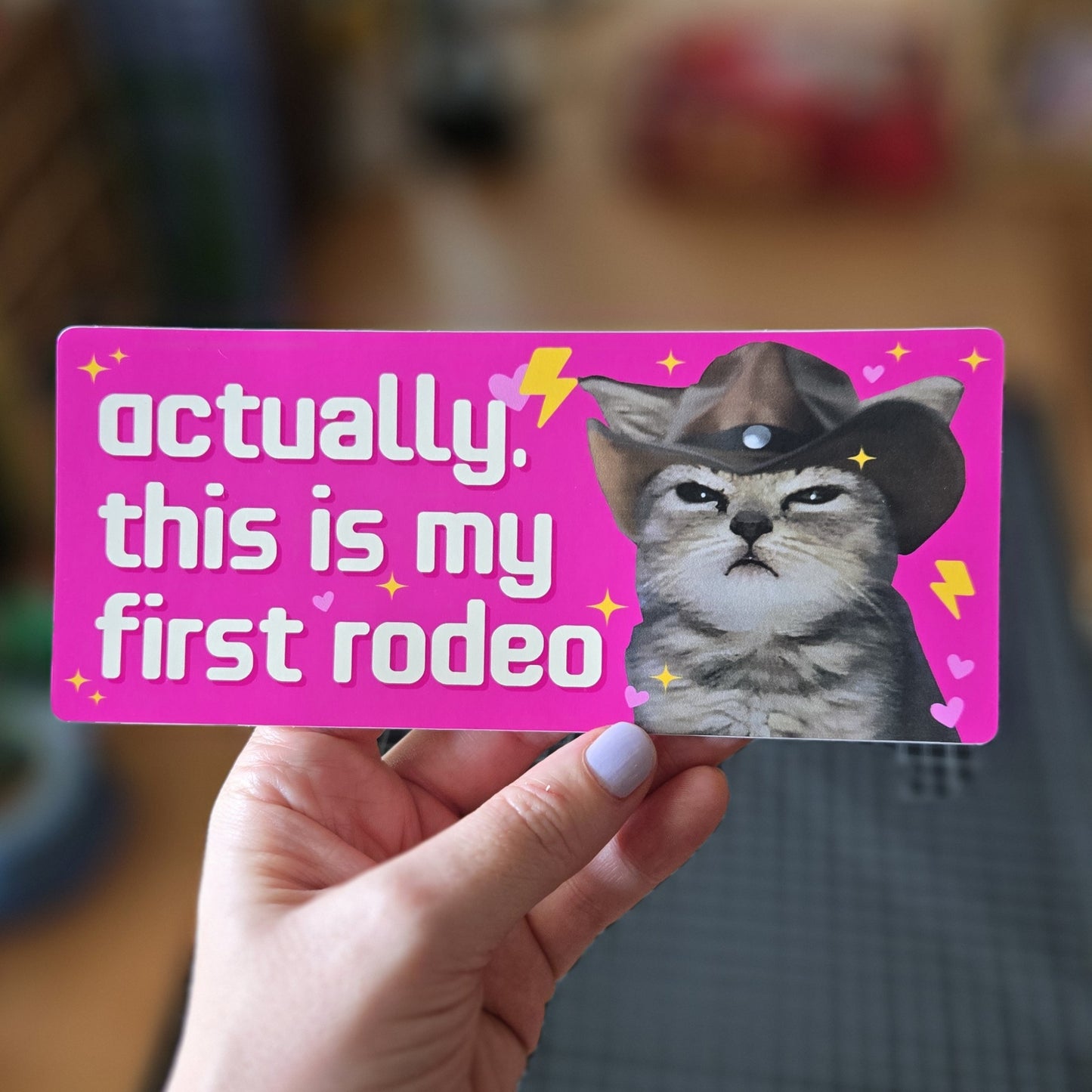 This is My First Rodeo Cat 7" Funny Bumper Sticker