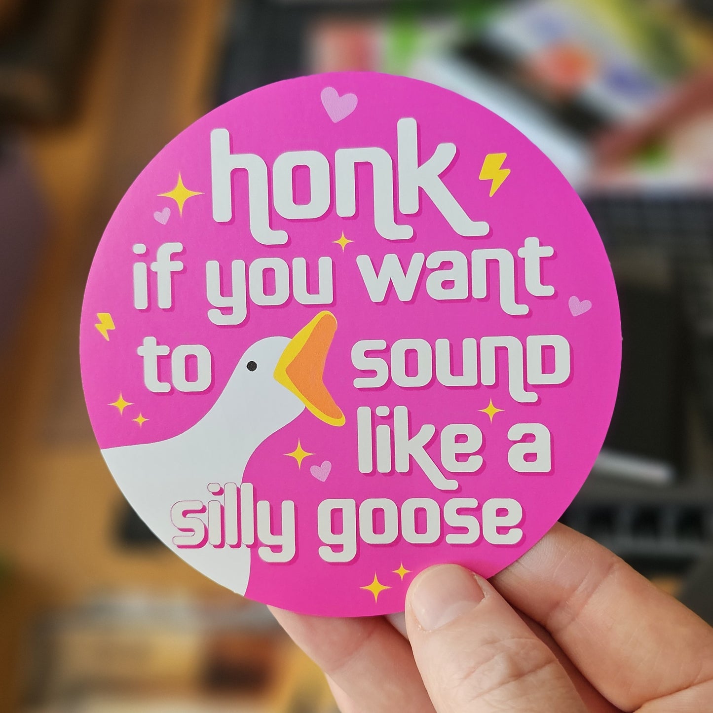 Silly Goose 4" Round Funny Sticker