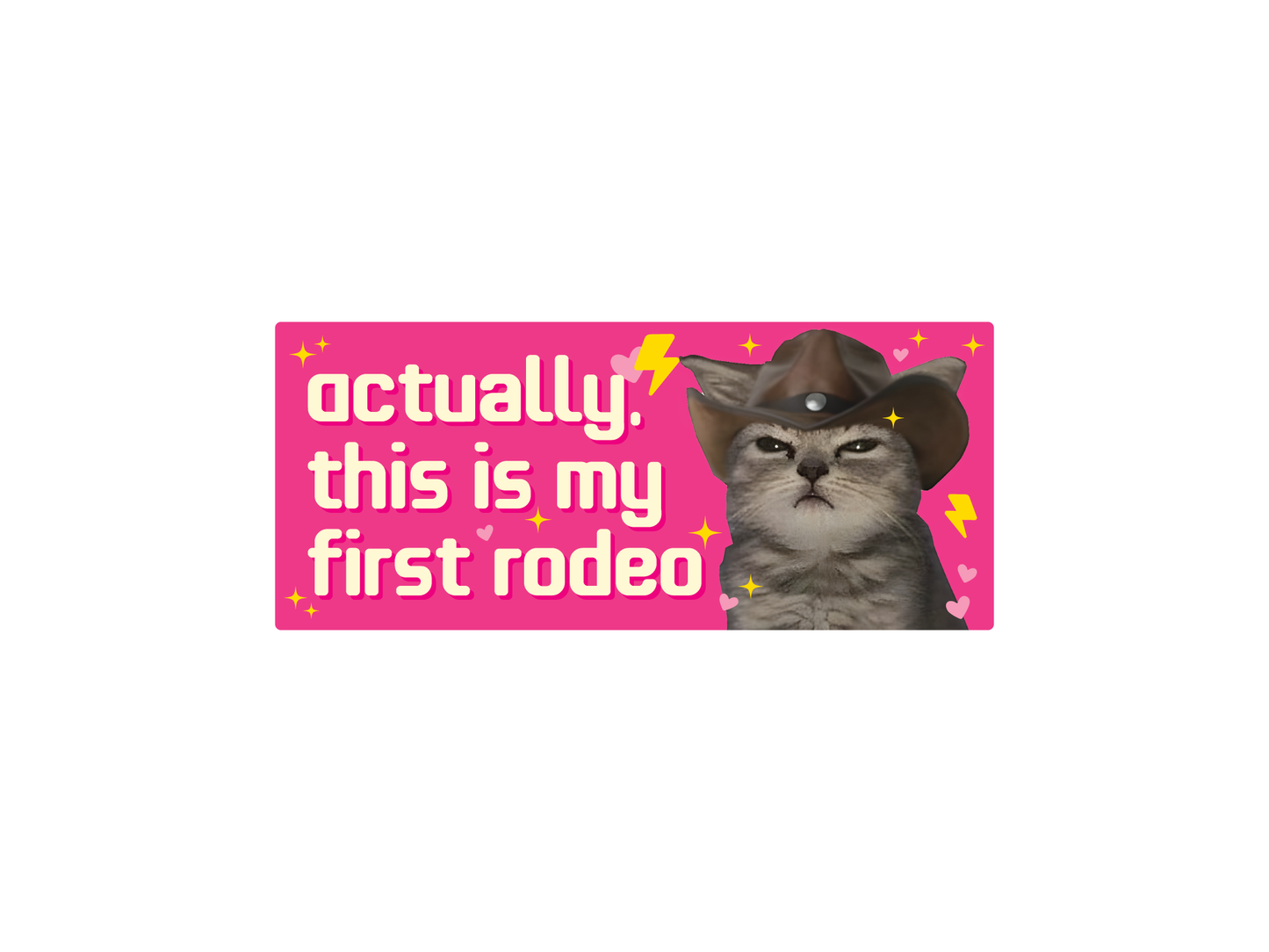 This is My First Rodeo Cat 7" Funny Bumper Sticker