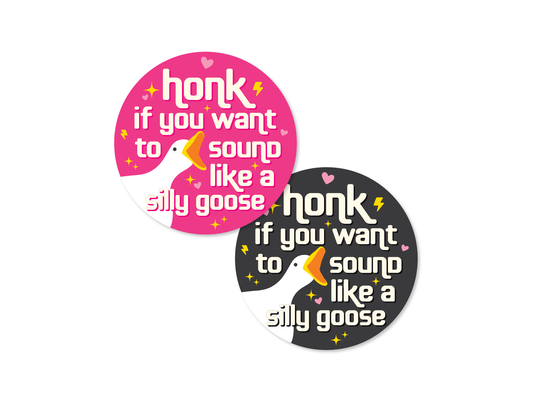 Silly Goose 4" Round Funny Sticker