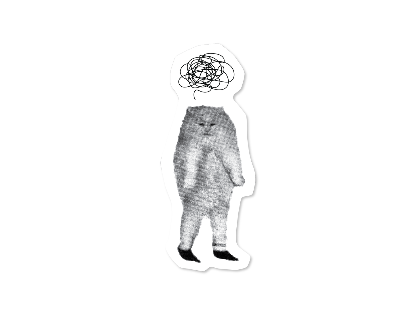 ADHD WTF Cat 3" Funny Sticker