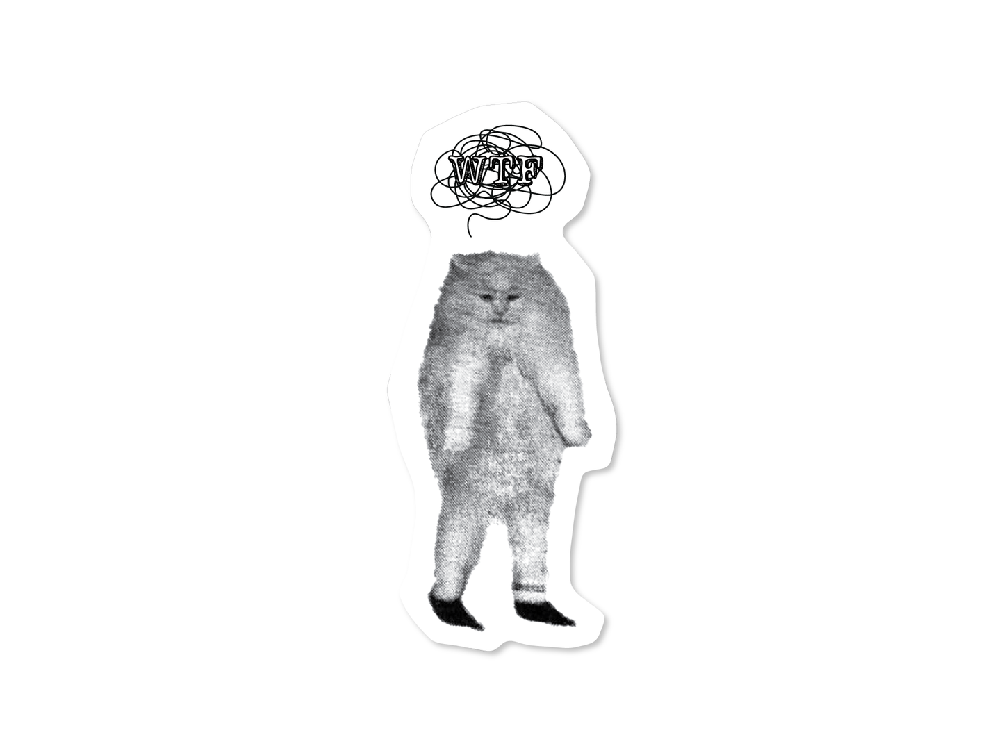 ADHD WTF Cat 3" Funny Sticker